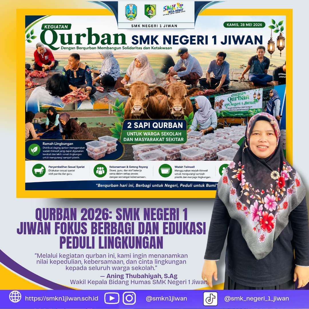 Qurban 2026: SMK Negeri 1 Jiwan Gandeng Kepedulian Lingkungan dalam Semangat Berbagi
